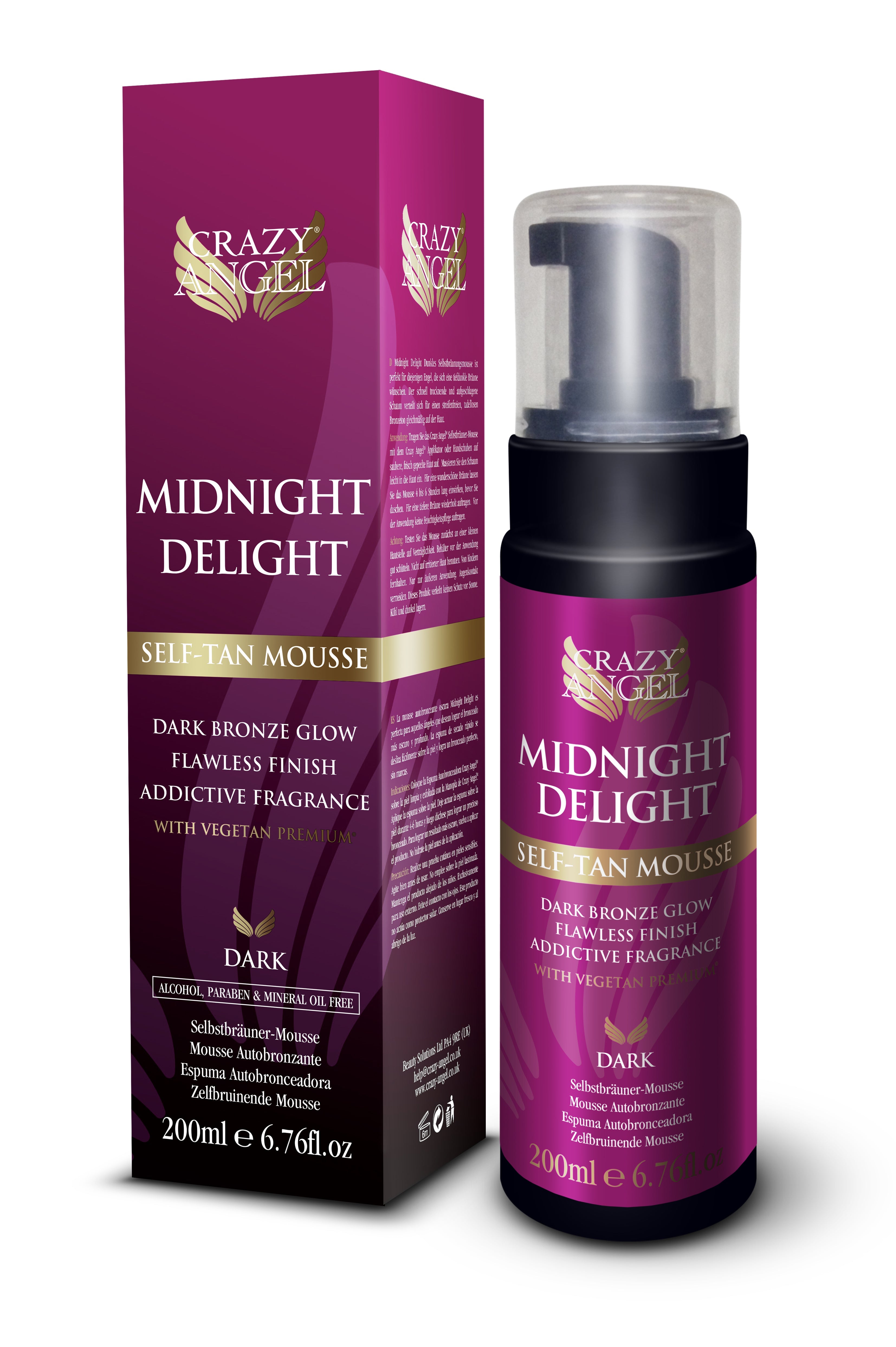 Crazy Angel Midnight Delight Dark Self-Tan Mousse 200ml