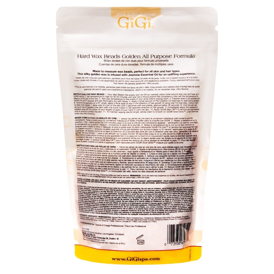 GiGi Hard Wax Beads Golden All Purpose Formula - Stripless Hot Waxing - SalonExpress