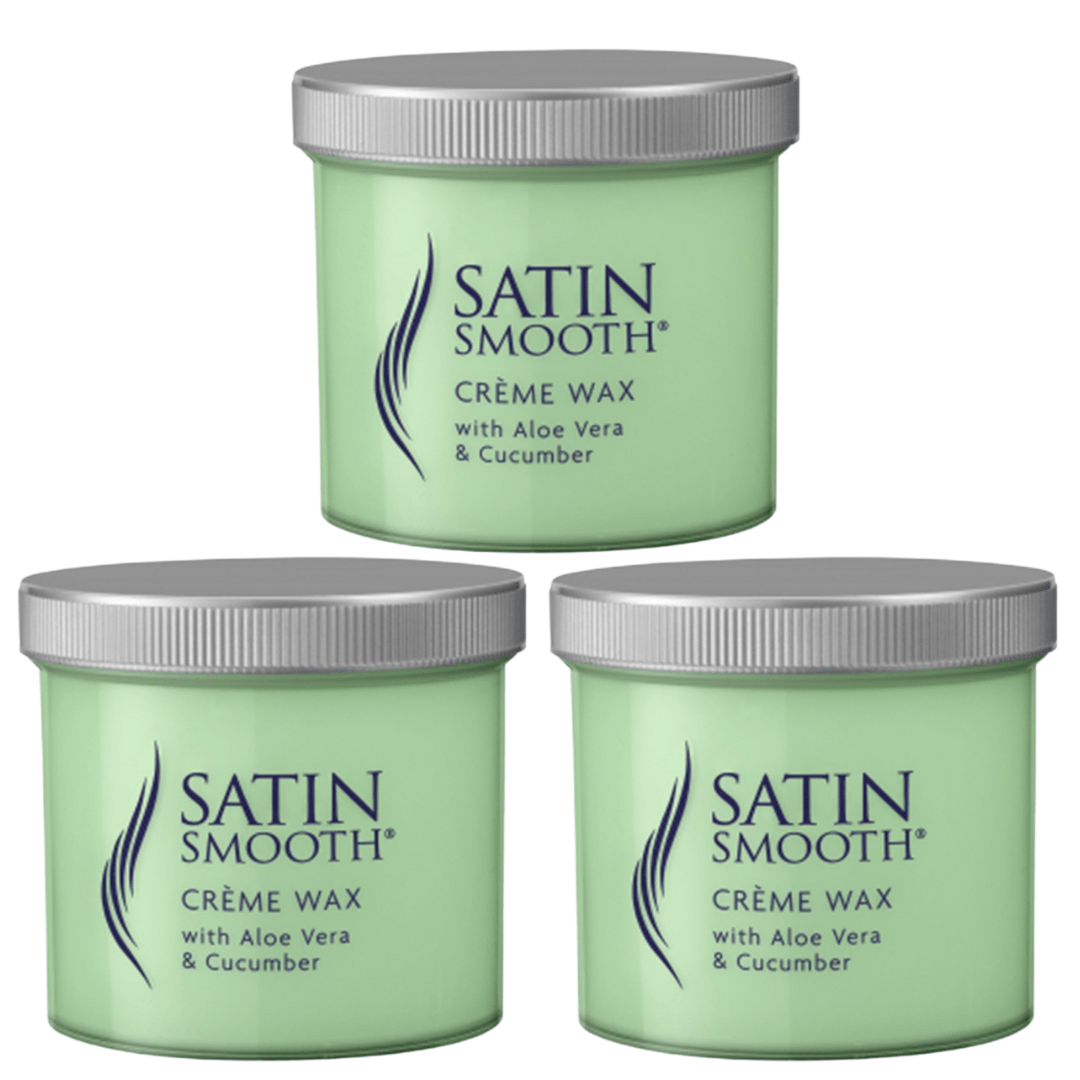 SATIN SMOOTH Creme Wax with Aloe Vera & Cucumber 425g X 3 OFFER PACK - Strip Waxing - SalonExpress