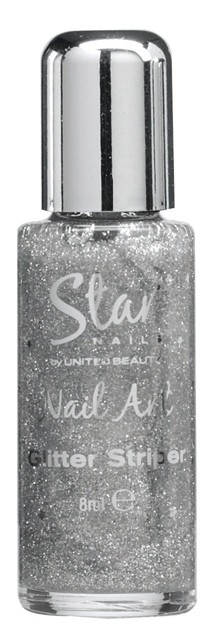 Star Nails Silver Glitter Striper 8ml - Nail Art - SalonExpress