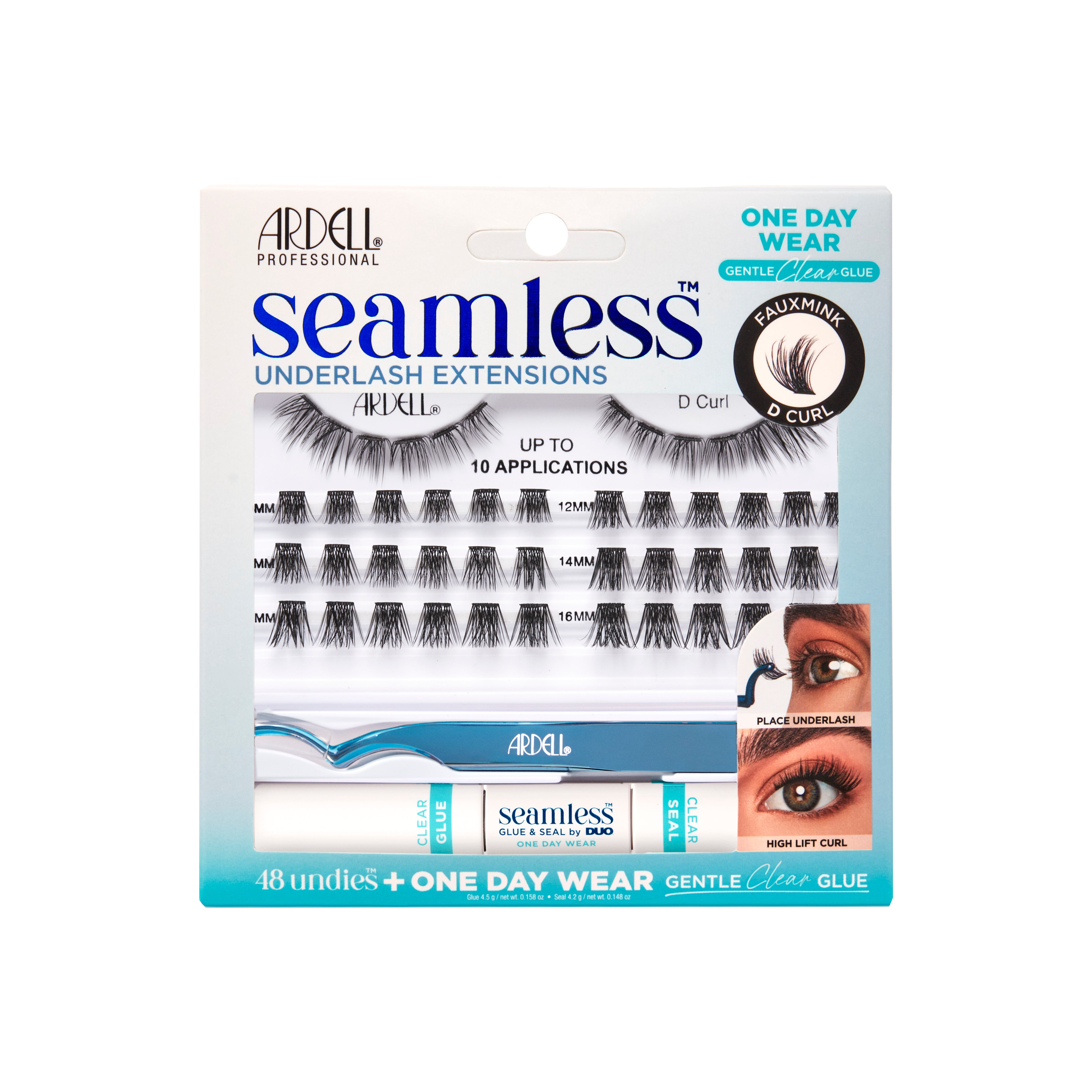 Ardell - Seamless Underlash Extensions D Curl + 1 Day Clear Glue & Seal - SalonExpress