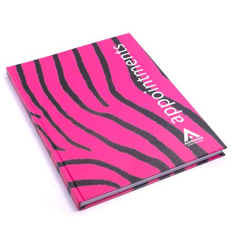 Appointment book 3 assistant pink/black zebra single - Stationary - SalonExpress