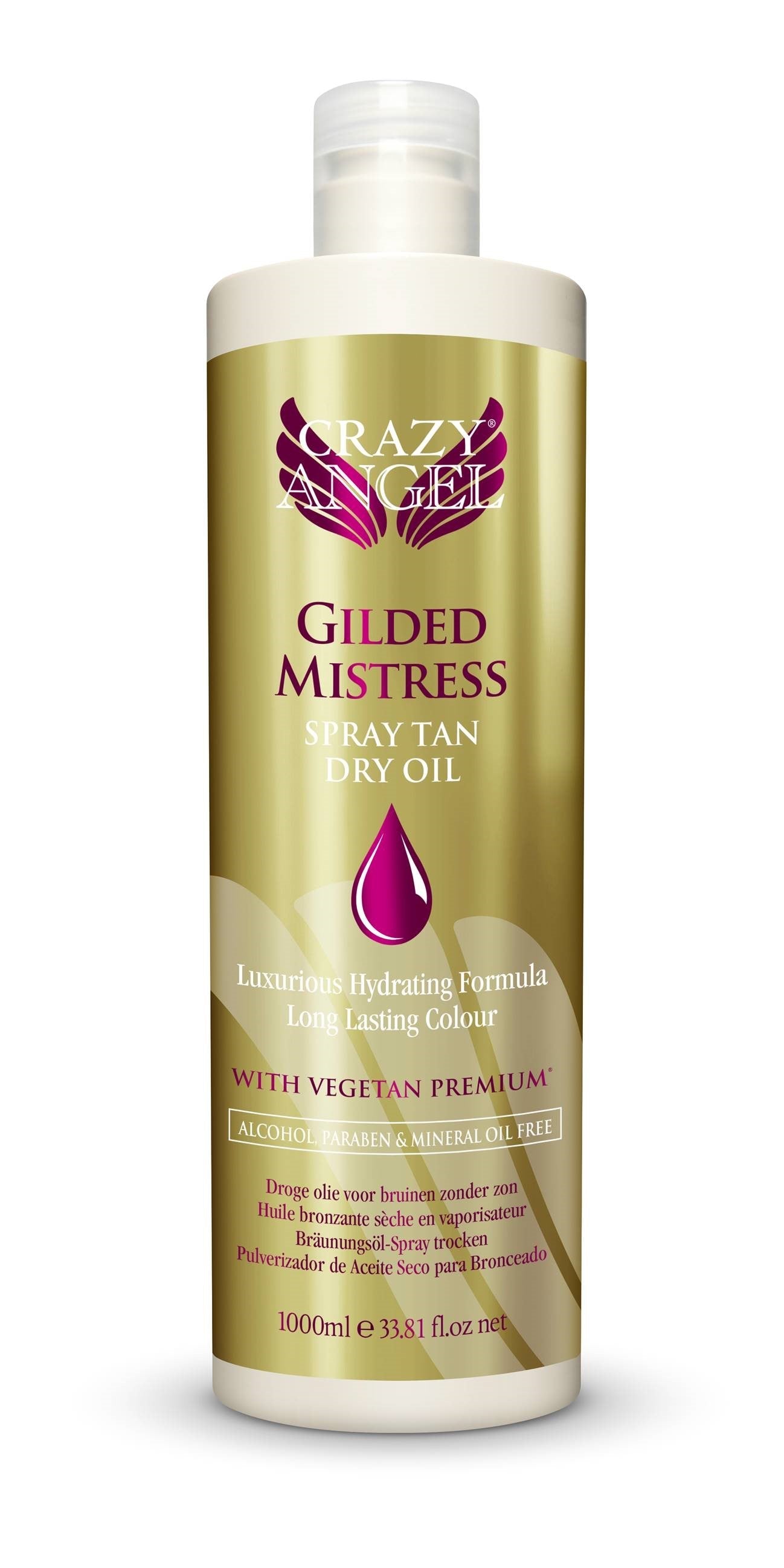 Crazy Angel Gilded Mistress Spray Tan Dry Oil (9% DHA) 1 Litre