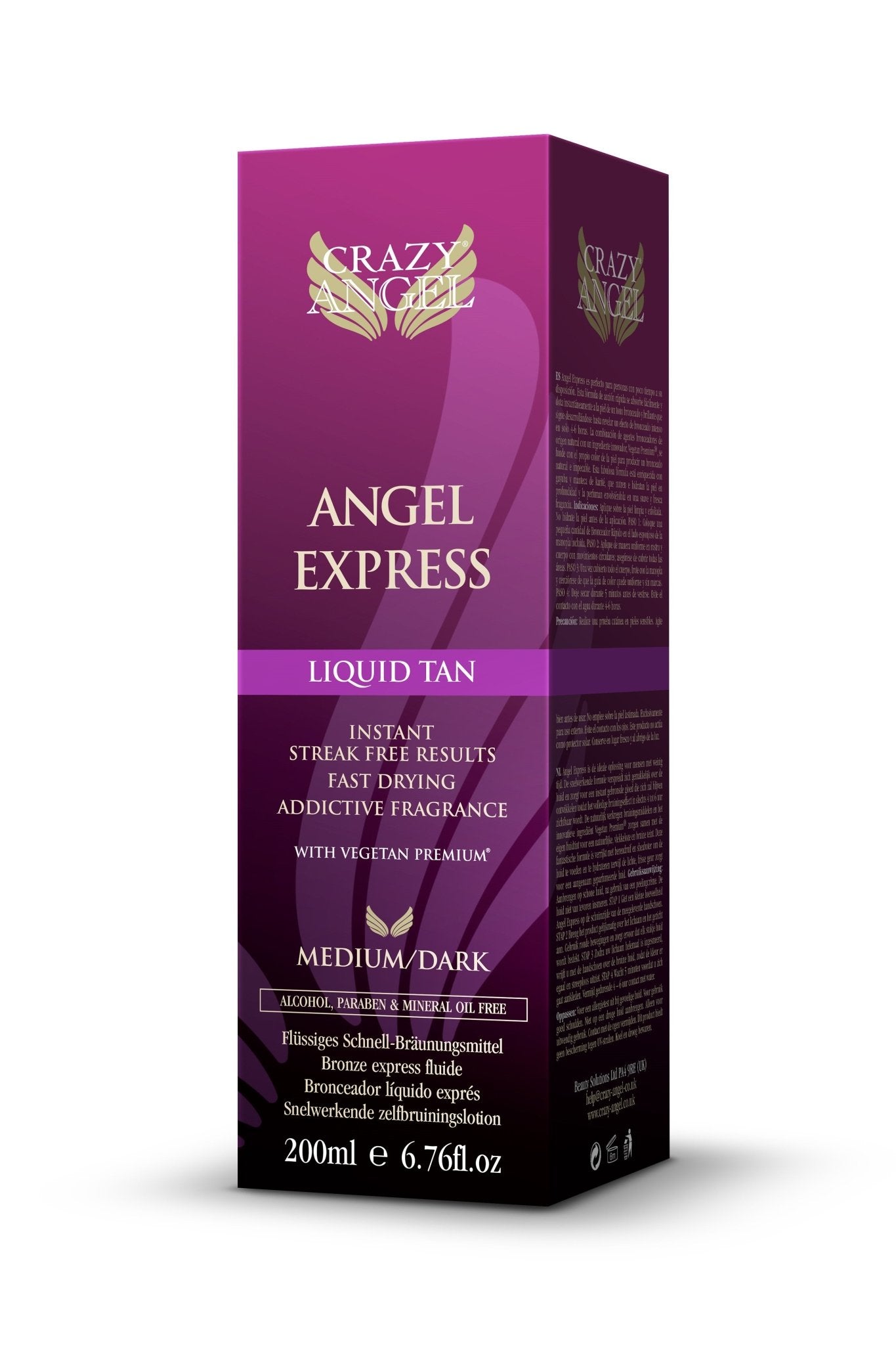 Crazy Angel Angel Express Fast Acting Liquid Tan 200ml - Spray Tan Liquids - SalonExpress