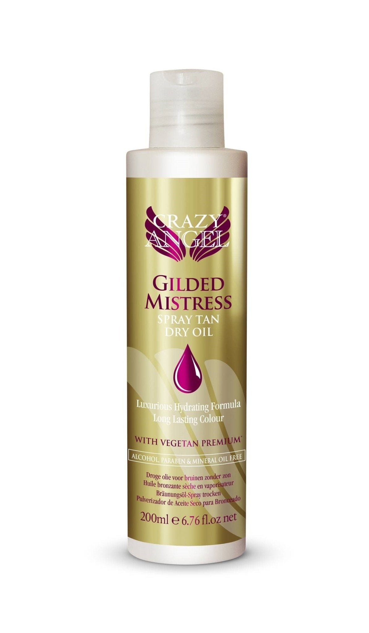 Crazy Angel Gilded Mistress Spray Tan Dry Oil (9% DHA) 200ml - Spray Tan Liquids - SalonExpress