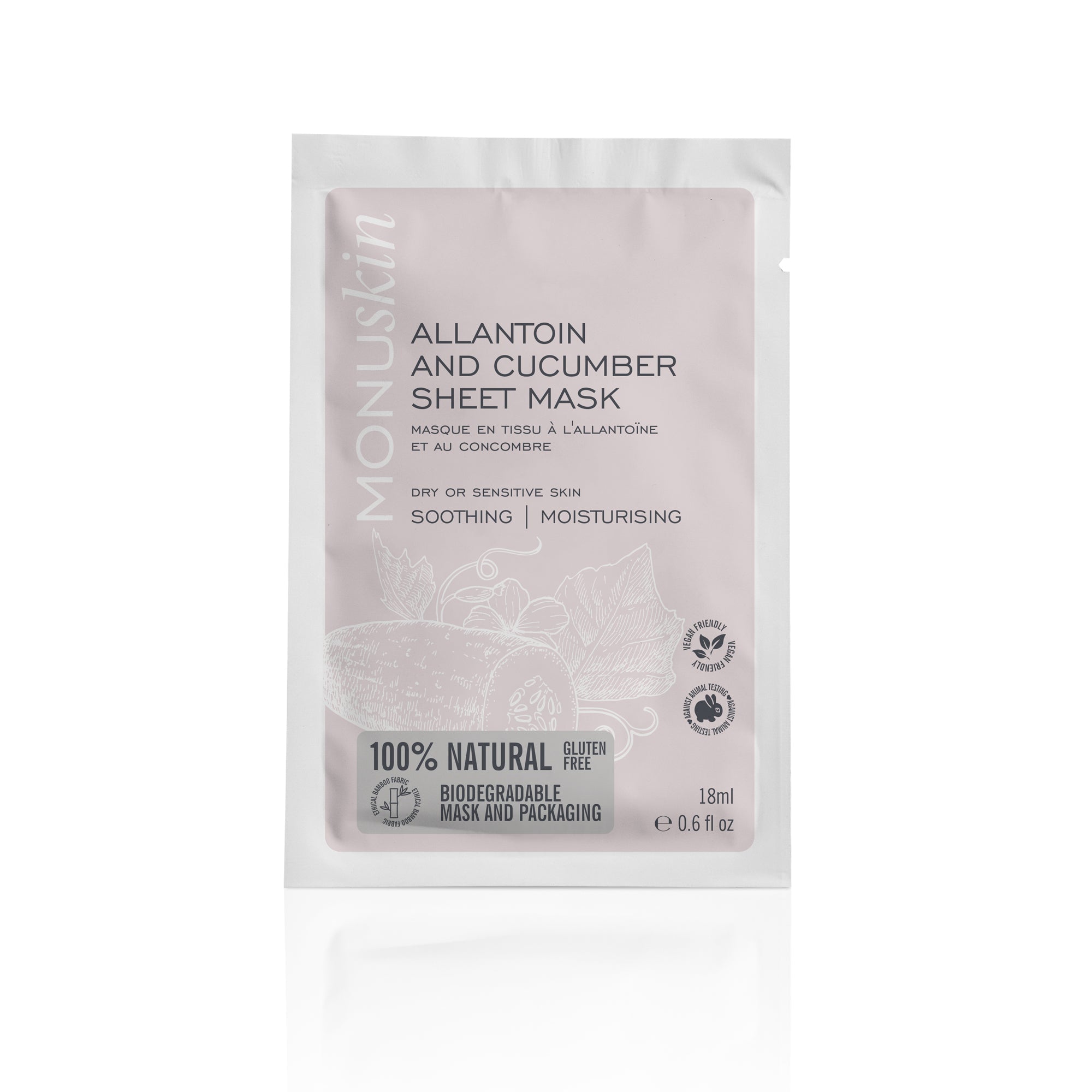 Monu Allantoin & Cucumber Sheet Mask 18ml - single