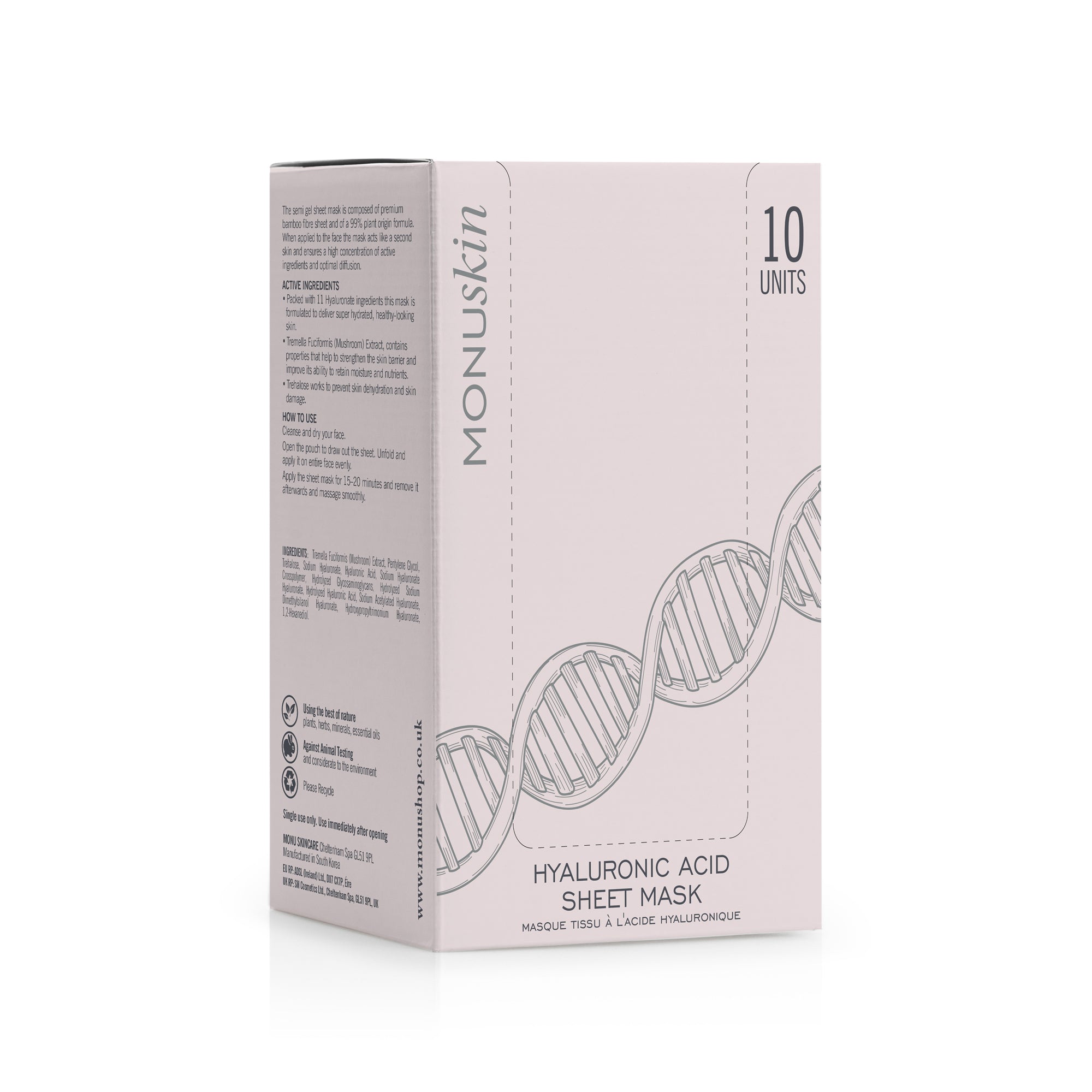Monu Hyaluronic Acid Sheet Mask 18ml x Box of 10