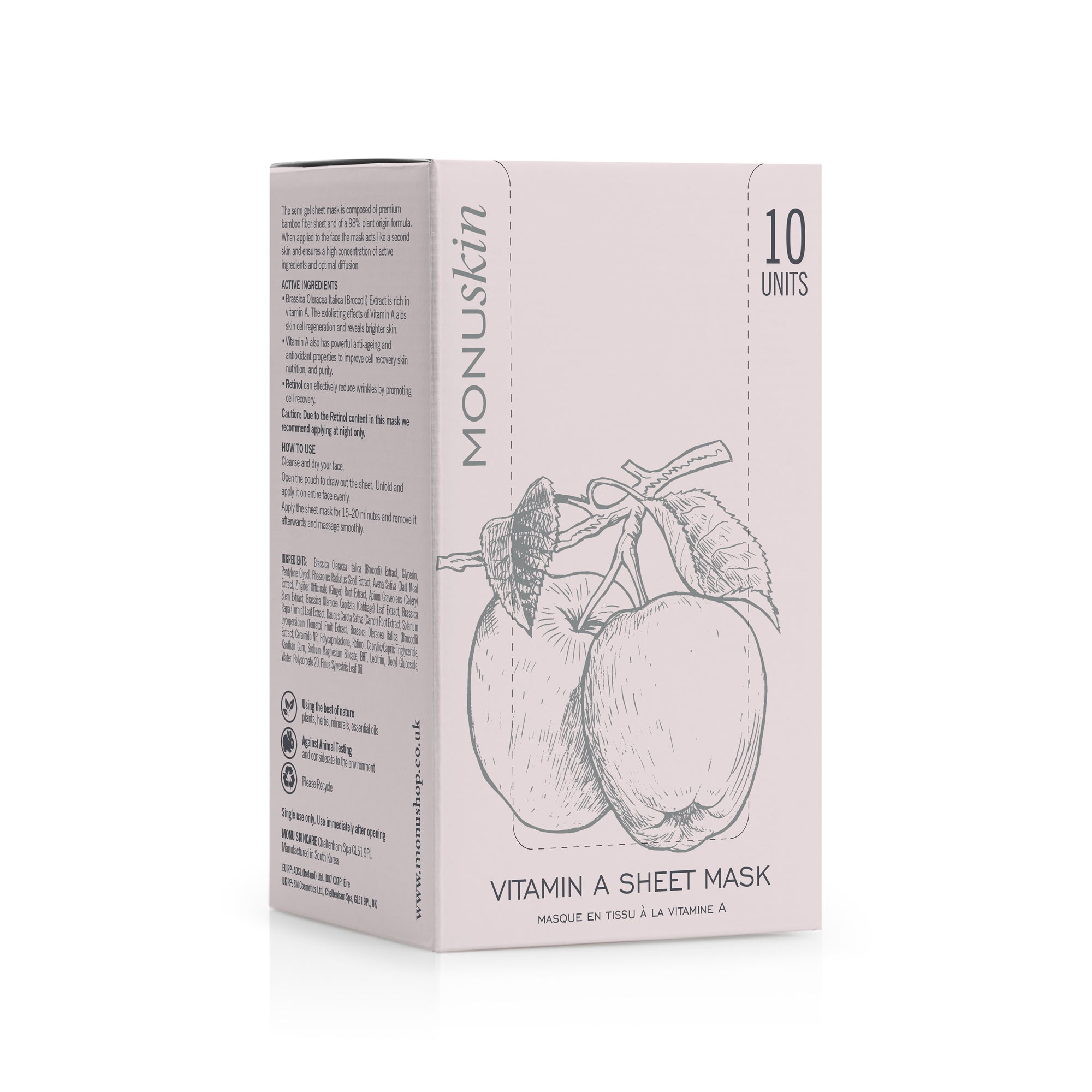 Monu Vitamin A Sheet Mask 18ml Box of 10