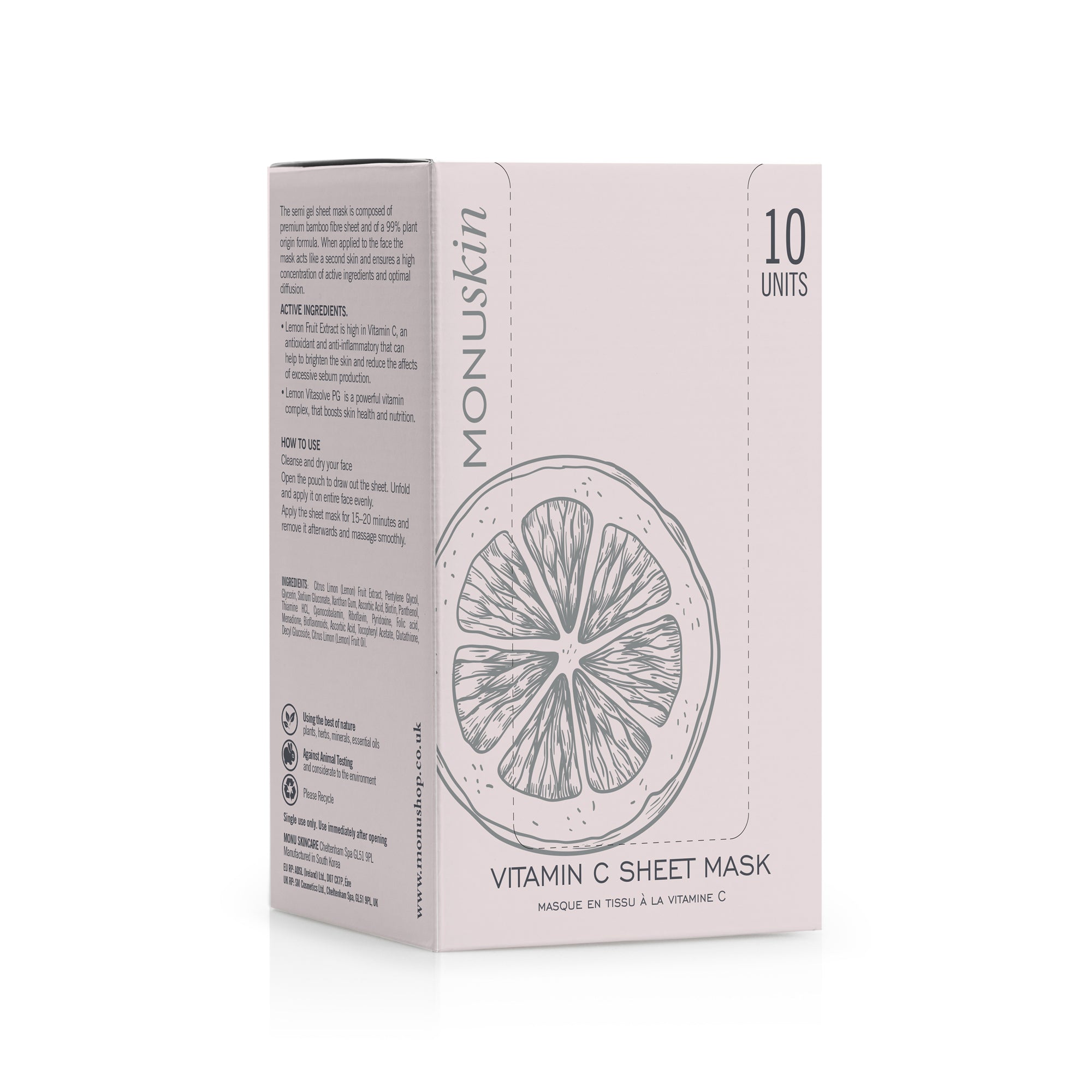 Monu Vitamin C Sheet Mask 18ml Box of 10
