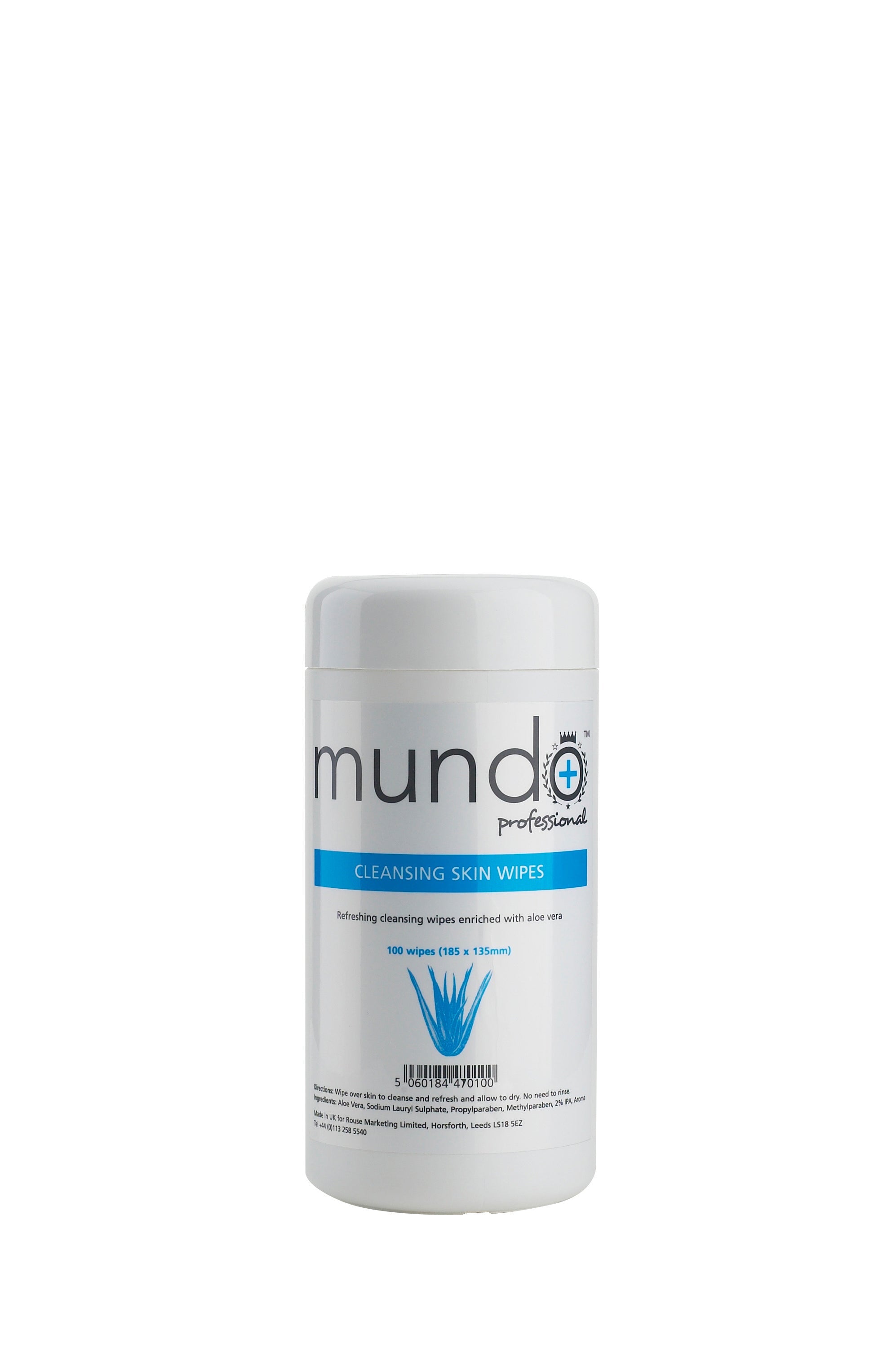 Mundo Cleansing Skin Wipes with Aloe Vera Pack of 100