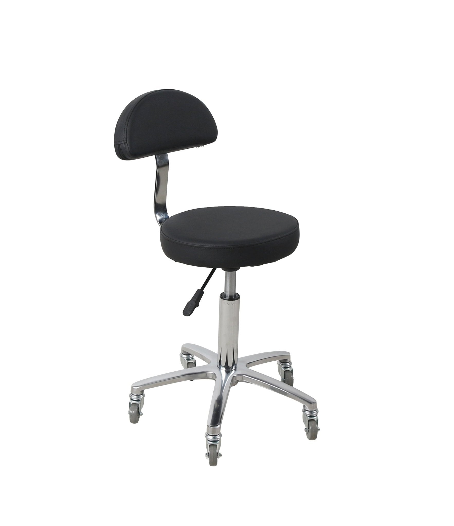 Hudson Gas Lift Stool With Backrest BLACK - Therapist Stools - SalonExpress