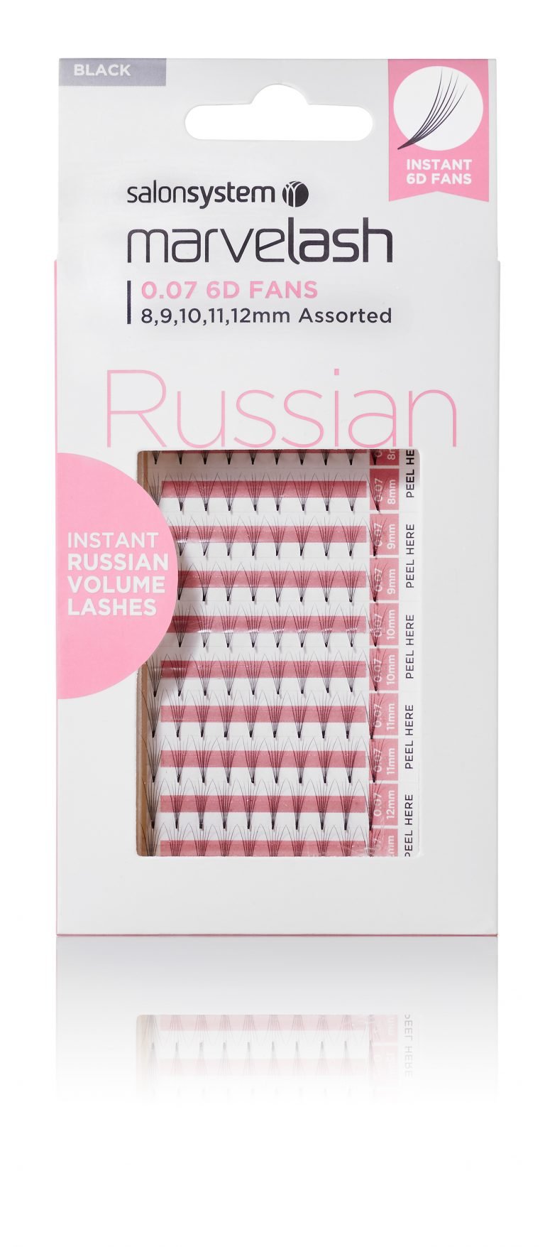 Salon System Marvelash Russian 0.07 6D Fan Assorted 8, 9, 10, 11, 12mm (Russian Volume) - Individual Lashes - SalonExpress