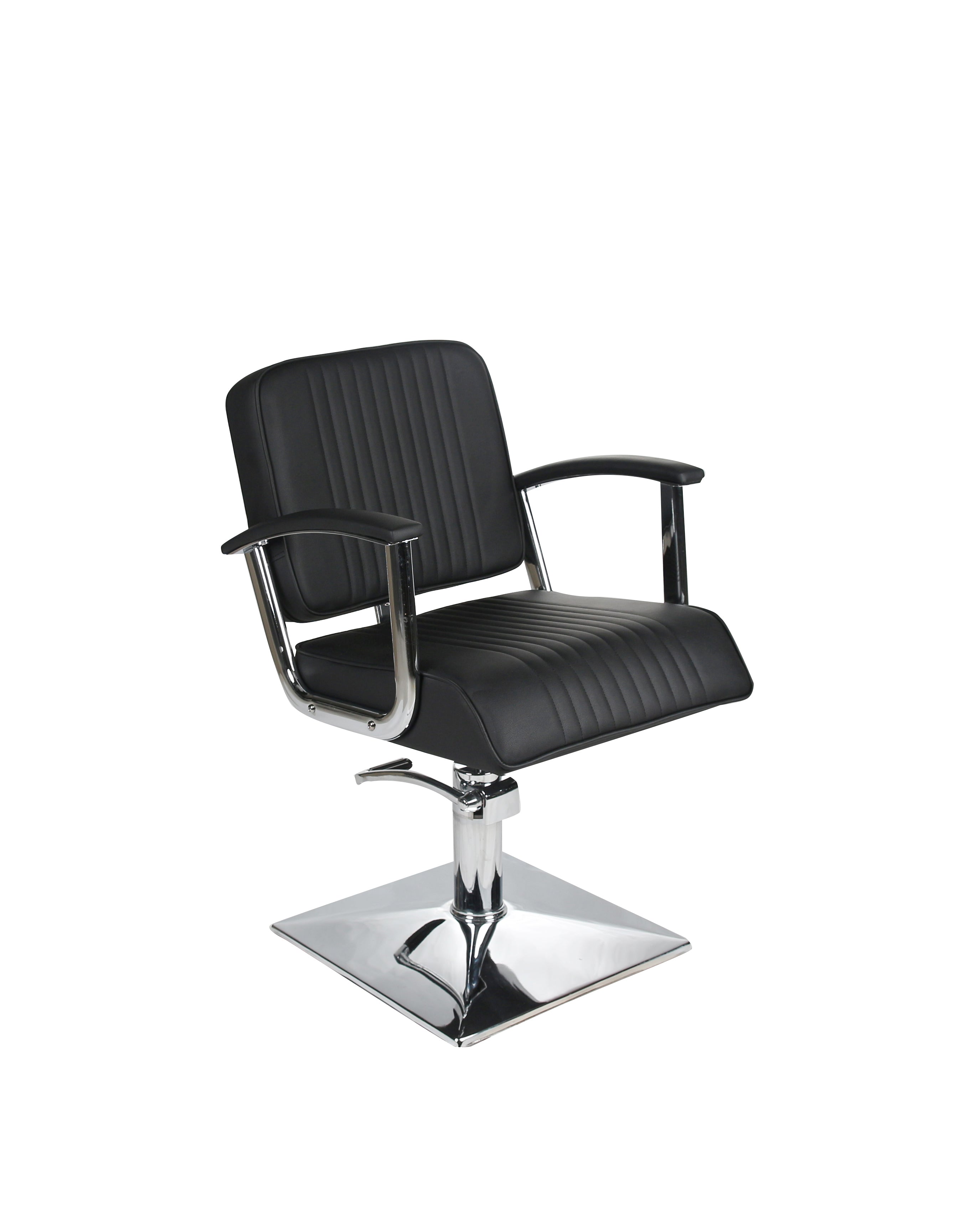 Madison Hydrolic Chair Square Base   Black/Black Piping