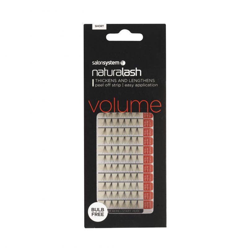Salon System Individual Lashes with Peel off Strip Black Short