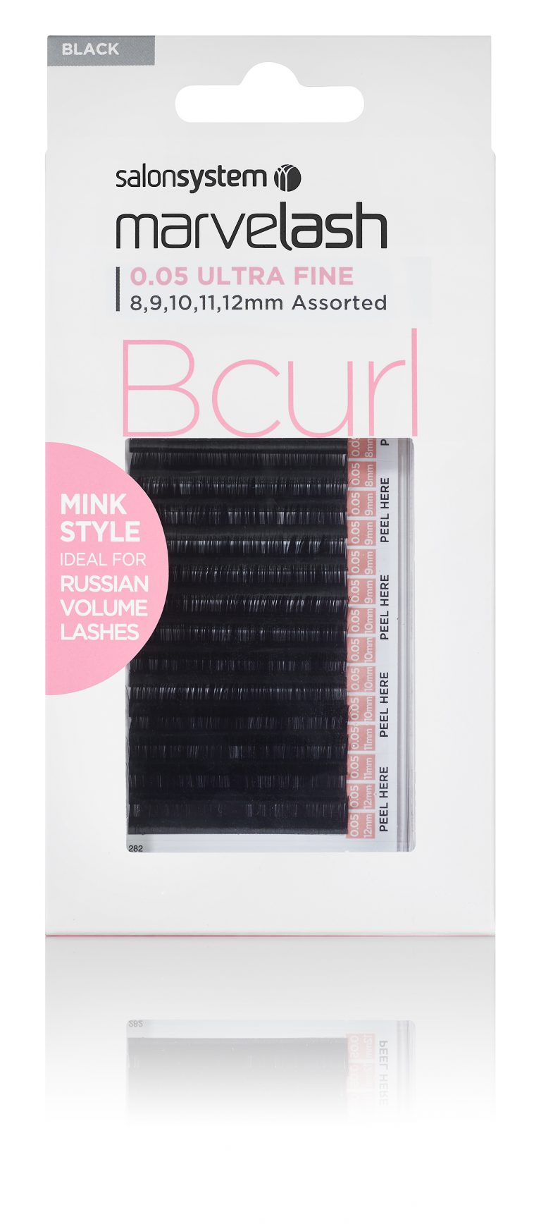 Salon System Marvelash B Curl 0.05 Ultra Fine Assorted 8, 9, 10, 11, 12mm (Mink Style)