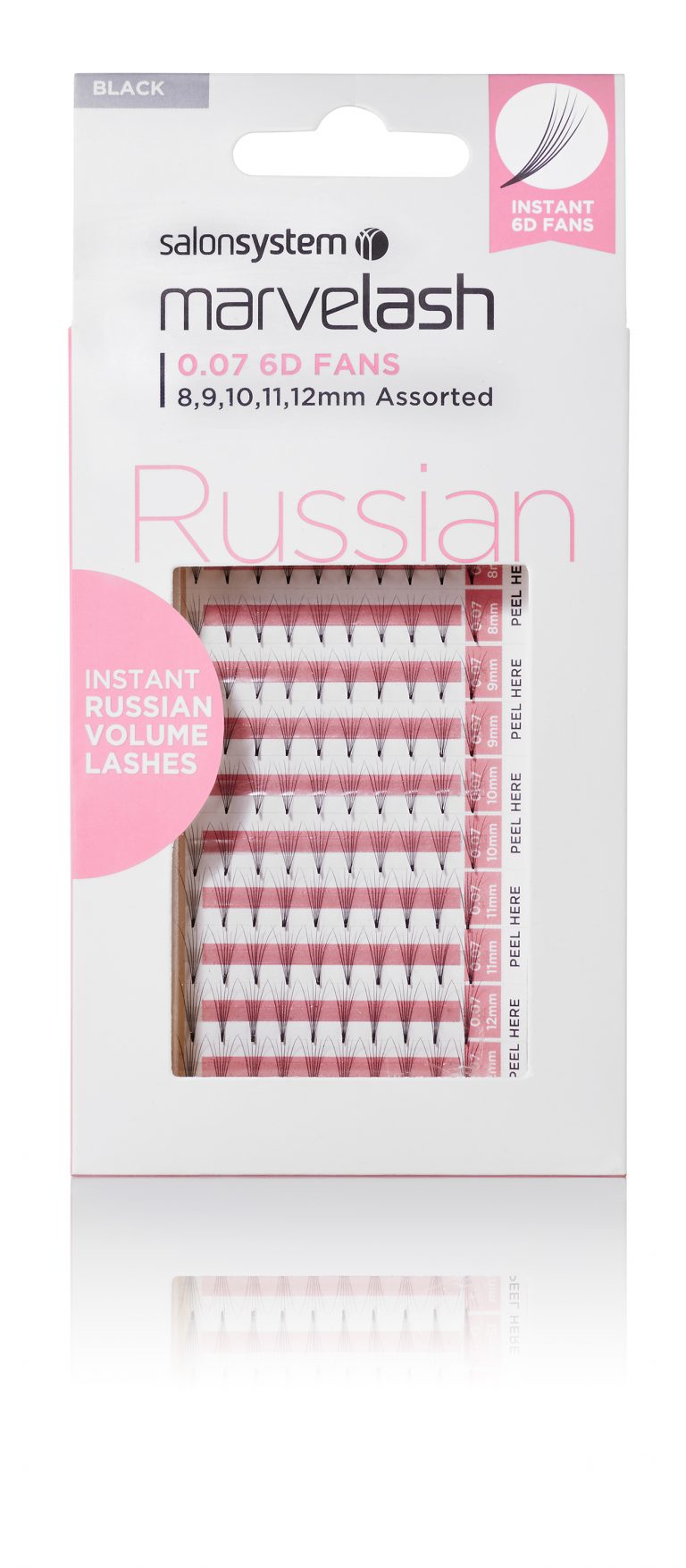 Salon System Marvelash Russian 0.07 6D Fan Assorted 8, 9, 10, 11, 12mm (Russian Volume)