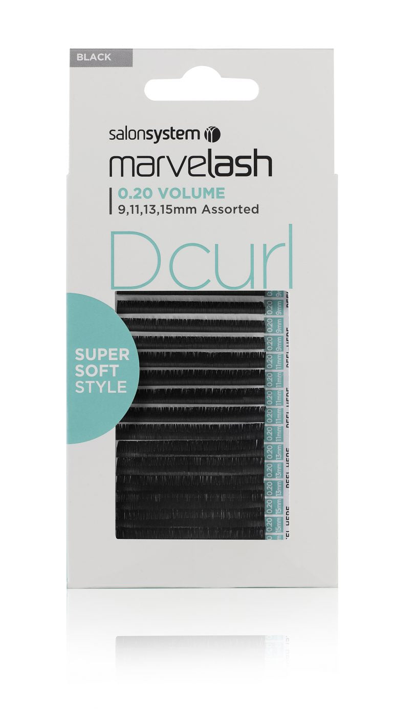 Salon System Marvelash D Curl 0.20 Volume Assorted 9, 11, 13, 15mm (Super Soft Style)