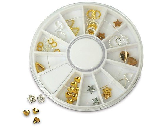 Star Nails 2D Gold/Silver Shapes Charm Wheel - Nail Art - SalonExpress