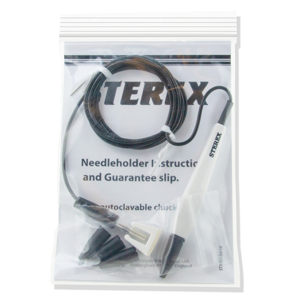 Sterex Needle Holder F Unswitched Ex Long Black Cable Banana - SalonExpress